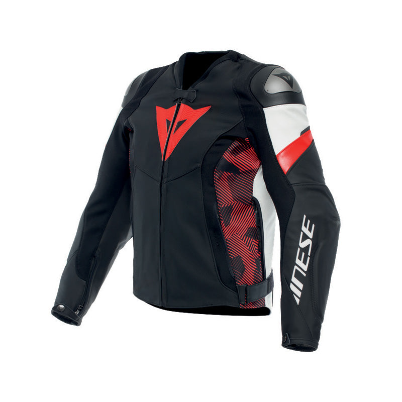 DAINESE AVRO 5 LEATHER JACKET 50 (BLK/RED/WHT) 15300001-A77-50