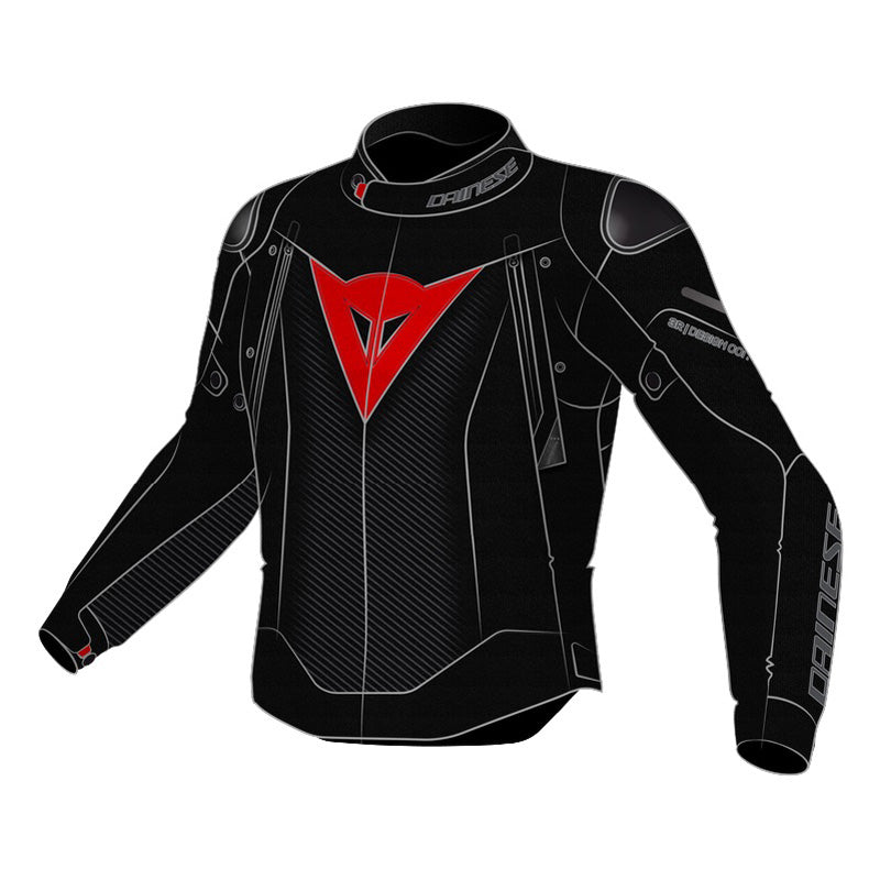 DAINESE SUPER SPRINT D-DRY JKT BLACK/LAVA RED (50) 16500023-H43-50