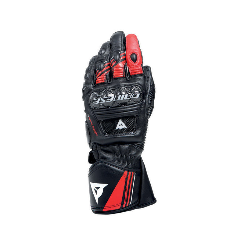 DAINESE DRUID 4 LEATHER GLOVES BLACK/LAVA-RED/WHITE 1815959-A77-L