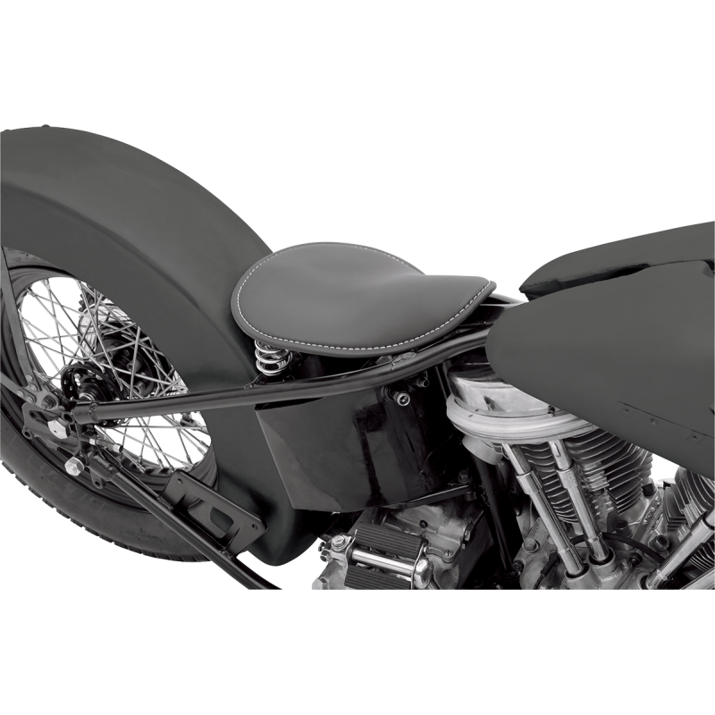 DRAG SPECIALTIES SM LOW SOLO SEAT BLK W/ WHITE STITCH 0806-0028