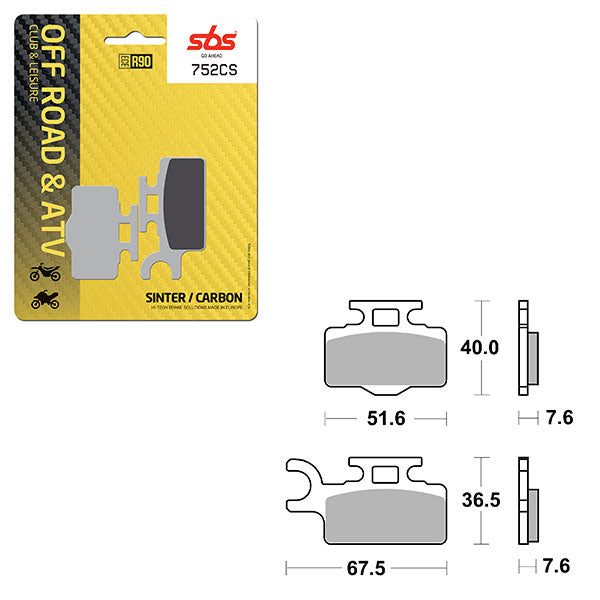 SBS CLUB, TRAILS & LEISURE CARBON BRAKE PAD  6330752100
