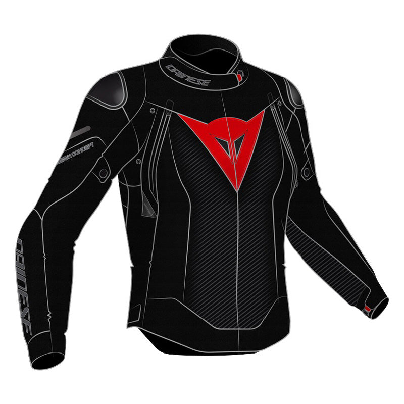 DAINESE SUPER SPRINT D-DRY JKT LADY BLACK/LAVA RED (50) 16500024-H43-50