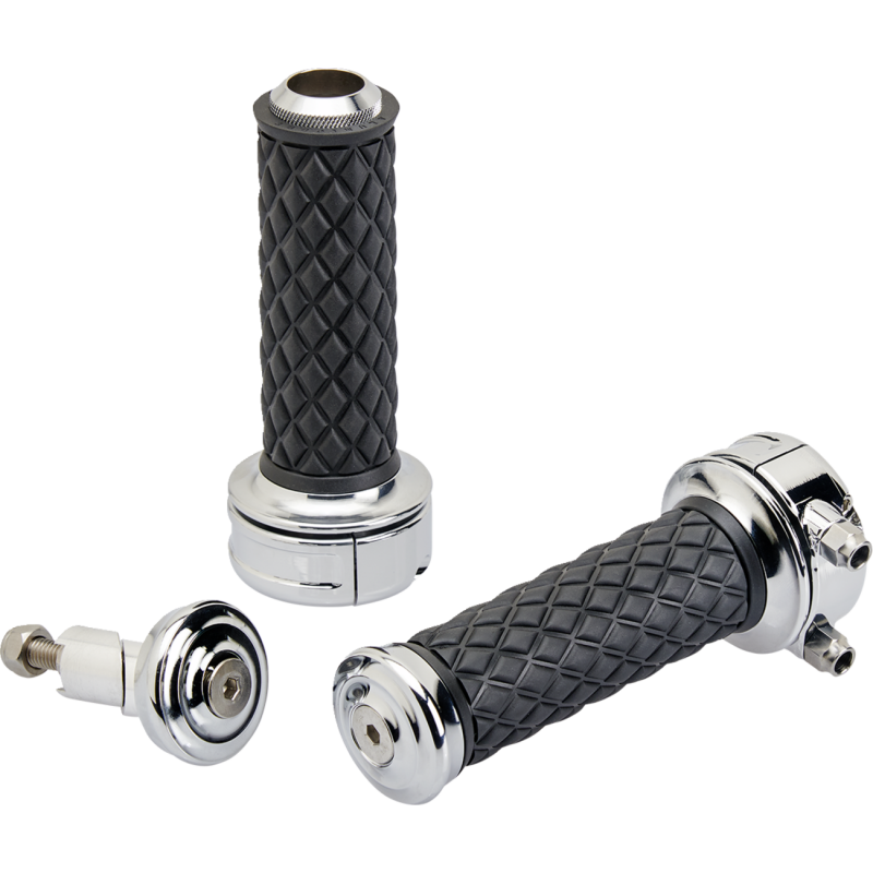 BILTWELL GRIPS ALUMICORE CSTM CHR 6606-105-01