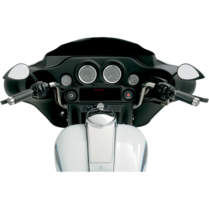 DRAG SPECIALTIES TEARDROP MIRROR BLK SHORT STEM (EA) 0640-0390