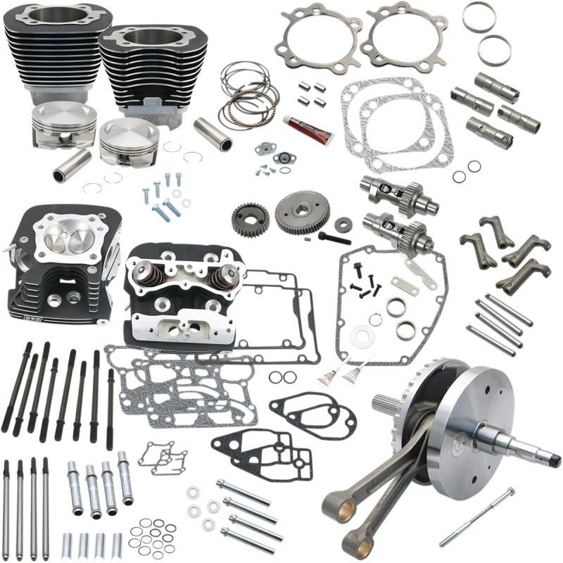 S&S CYCLE KIT HSU 124" 07-17 TCA BLK 900-0568