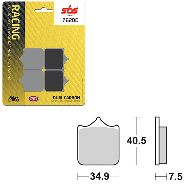 SBS DUAL CARBON FRONT FOR RACE USE ONLY BRAKE PAD  6290762100