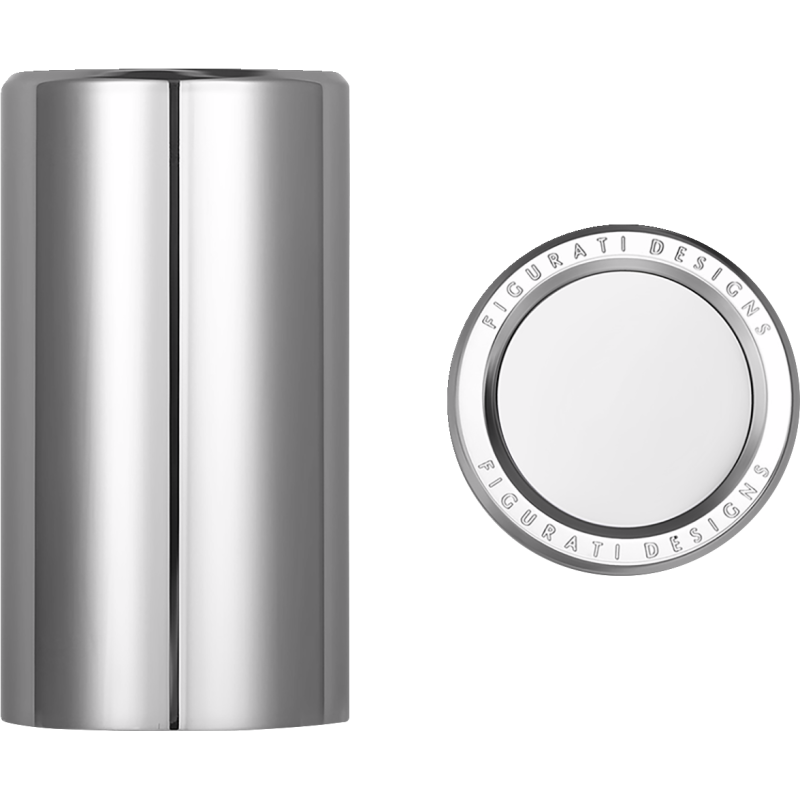 FIGURATI DESIGNS ND MAG DOCKING COVERS PLAIN SILVER 25.2X46.5MM FD60-DC-25.2/46.5-SS