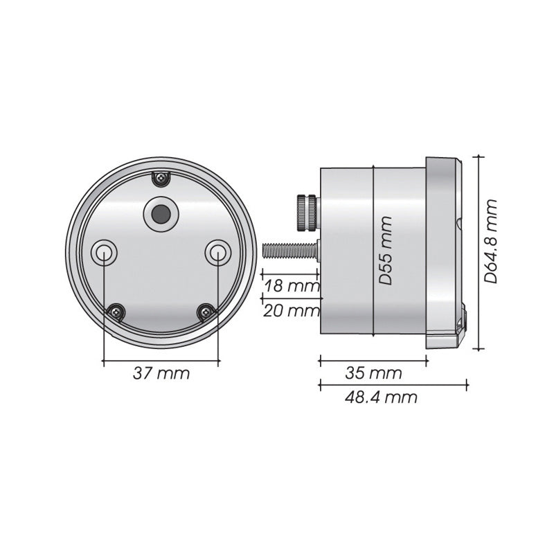 KOSO DL-02S SPEEDOMETER (FIT BULLET CASING)FOR HARLEY BA555B18-HD