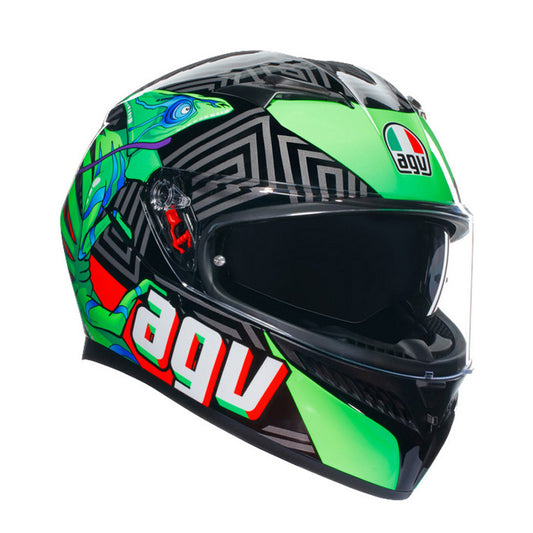 AGV K3 KAMALEON BLACK/RED/GREEN S 2118381001013S