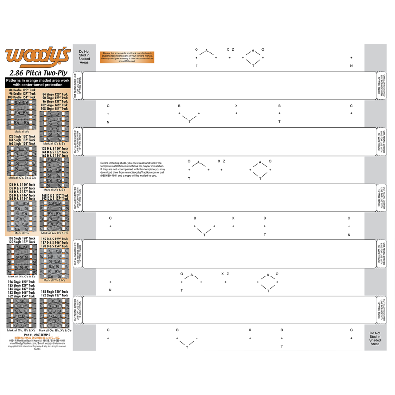WOODYS TEMPLATE 2.86PT 2PLY TRAC 286T-TEMP-2-1