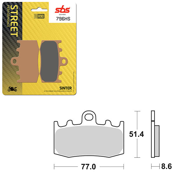 SBS PERFORMANCE HS SINTER BRAKE PAD  6250796100