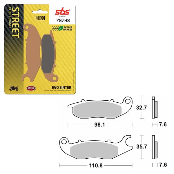 SBS PERFORMANCE HS SINTER BRAKE PAD  6250797100
