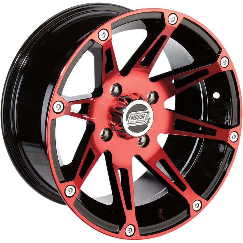 MOOSE UTILITY DIVISION TYPE 387X 14X7 4/156 4+3 MACHINED W/BLACK-RED 387MO147156BWR4