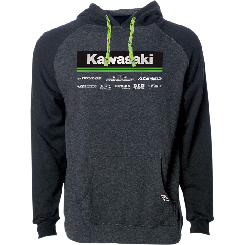 FACTORY EFFEX-APPAREL HOODY KAW RACE21 CH/BK MD 24-88122