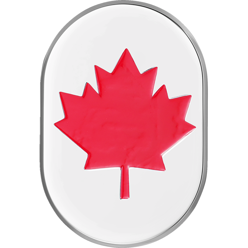 FIGURATI DESIGNS RED MAPLE LEAF ANTENNA COVER LEFT SILVER FD03-AC-SS-LT