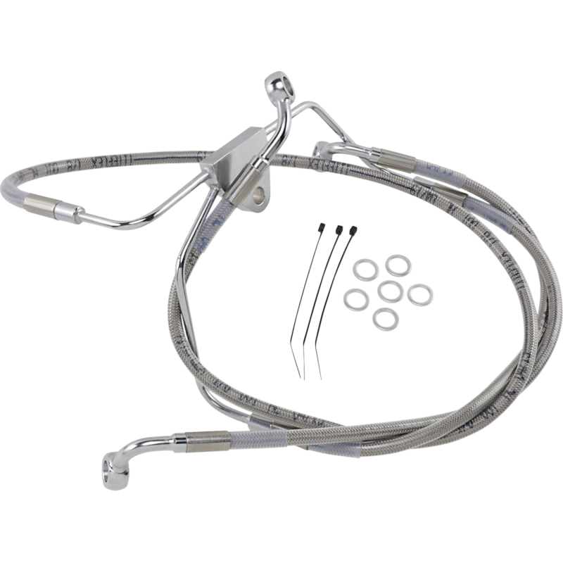 DRAG SPECIALTIES 96-07 FLHT/X FRT S/S BRAKE LINE KIT +6 660411-6