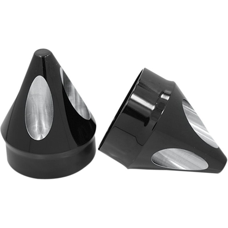 AVON GRIPS 07-19 MODELS FRT BLK AXLE CAPS SPIKE AXL-SPK-ANO