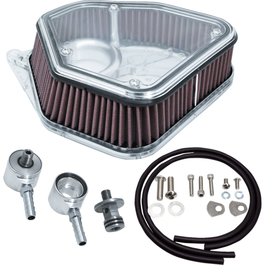 ALLOY ART AIR CLEANER - BOOM BOX - 1.8" - CLEAR - M8 1.8M8P