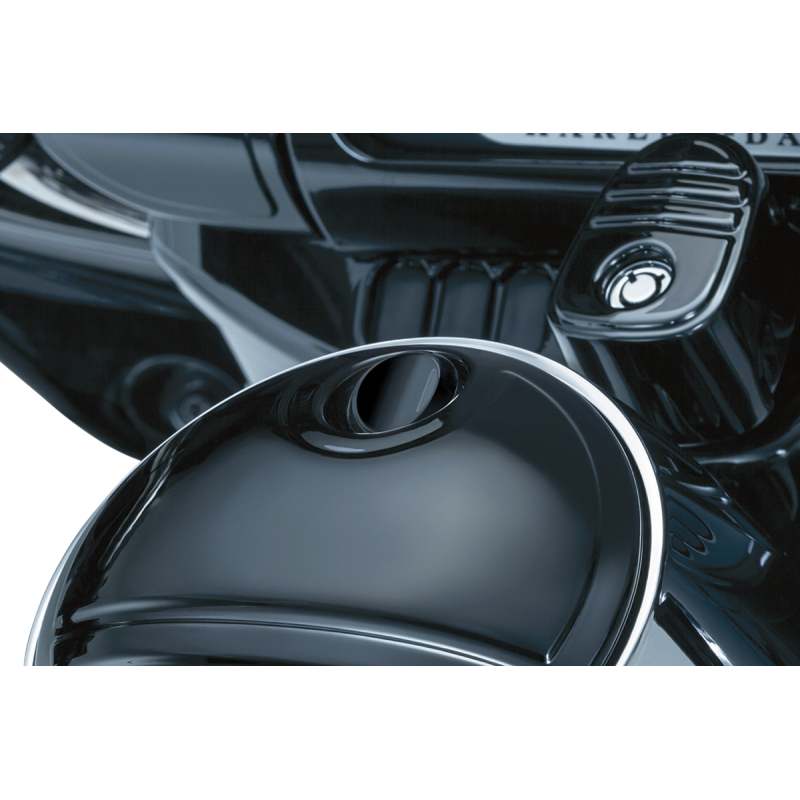 KURYAKYN 92-19 FLHT PUSH BUTT FUEL DOOR LATCH, GL/ BLK PN 7428 KUR7428