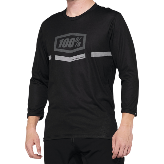 100% AIRMATIC 3/4 SLEEVE JERSEY BLACK - XL 40018-00003