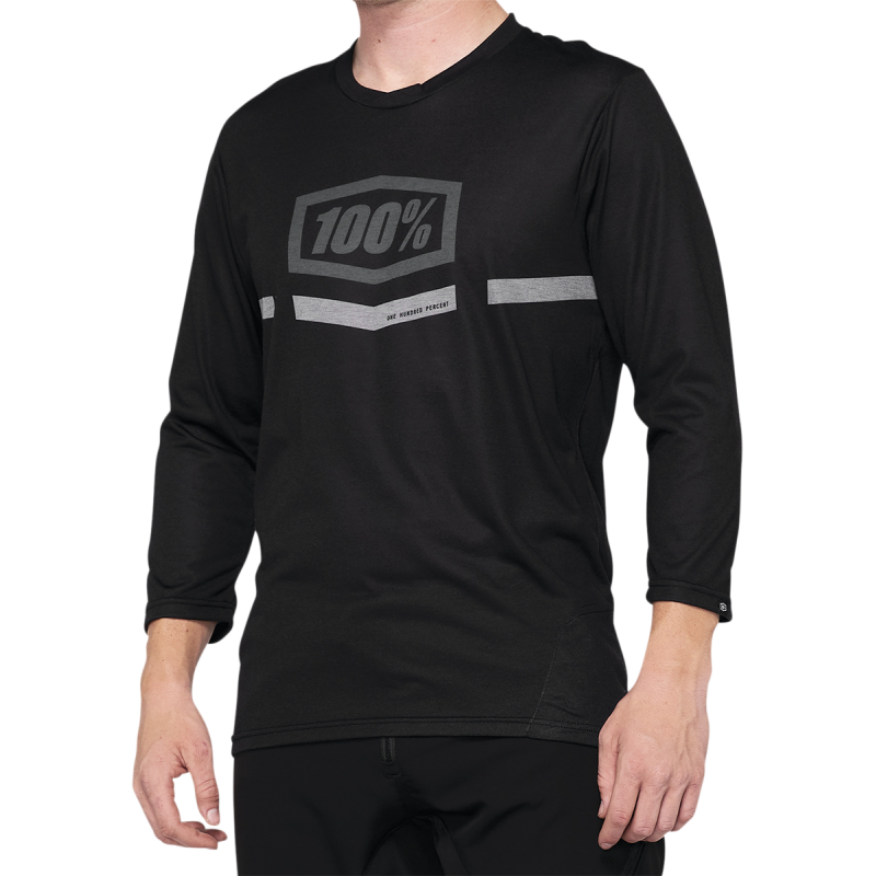 100% AIRMATIC 3/4 SLEEVE JERSEY BLACK - L 40018-00002