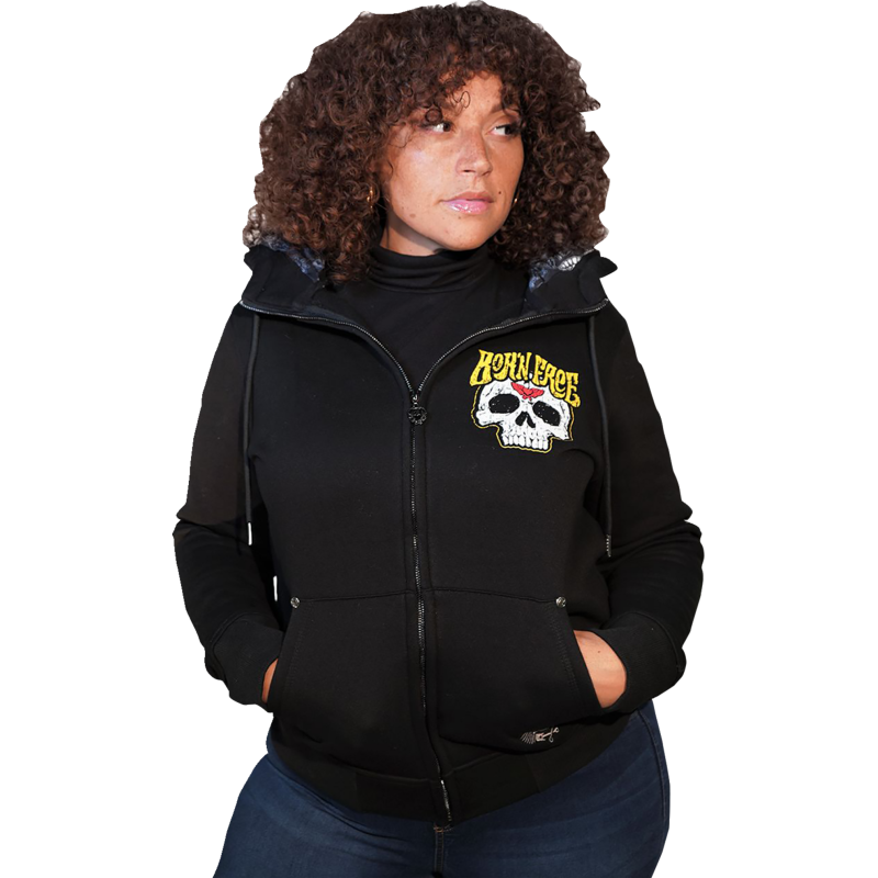 LETHAL THREAT HOODY WM ZIP BRNFRE BK 2W HD84072-2X