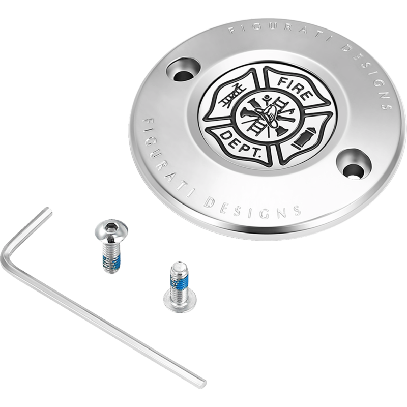 FIGURATI DESIGNS TIMING COVER SILVER WITH MALTESE CROSS-FIRE, 2-HOLE FD74-TC-2H-SS