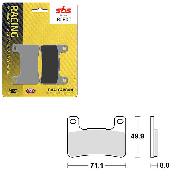 SBS DUAL CARBON FRONT FOR RACE USE ONLY BRAKE PAD  6290806100