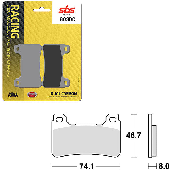 SBS DUAL CARBON FRONT FOR RACE USE ONLY BRAKE PAD  6290809100