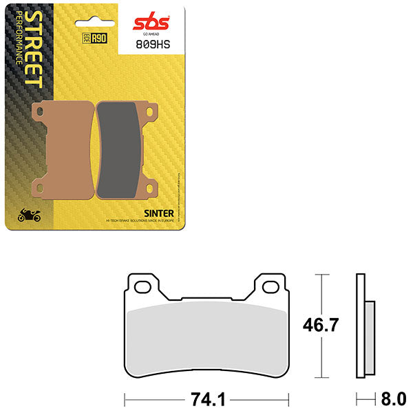 SBS PERFORMANCE HS SINTER BRAKE PAD  6250809100