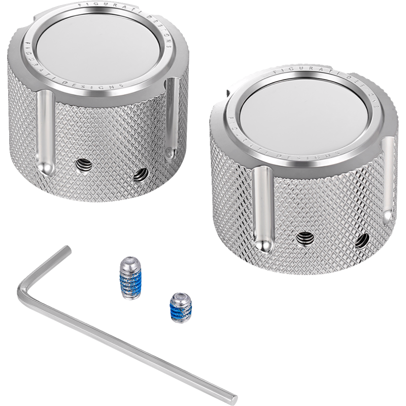 FIGURATI DESIGNS FRONT AXLE NUT COVERS PLAIN IN SILVER FD60-FAC-SS