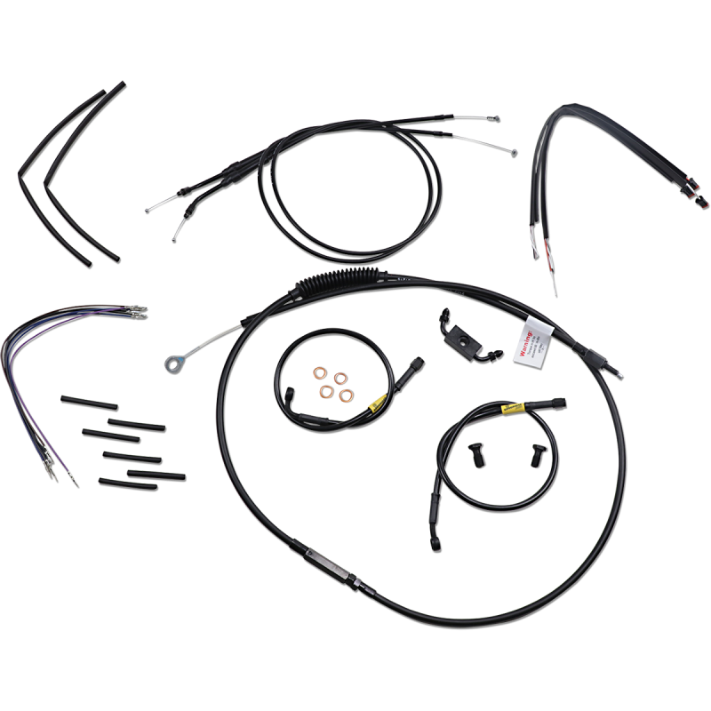 BURLY BRAND CABLE KIT - JAIL BAR - 12" HANDLEBARS - BLACK VINYL B30-1212