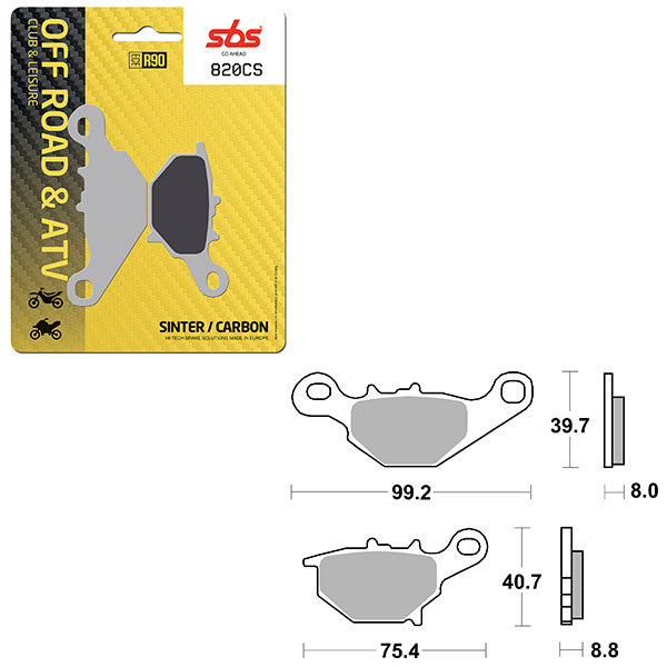 SBS CLUB, TRAILS & LEISURE CARBON BRAKE PAD  6330820100