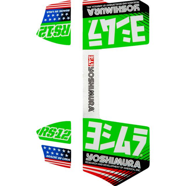 YOSHIMURA RS-12 OE BRANDED 4 PC DECAL KT GRN RS12-NB012