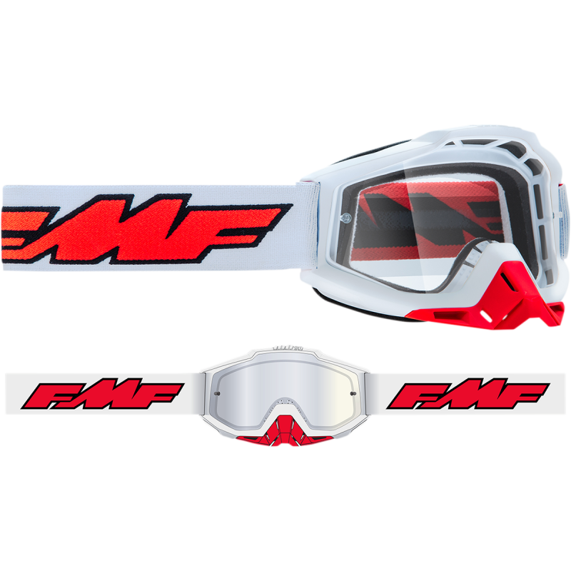 FMF FMF POWERBOMB GOGGLE ROCKET WHITE - CLEAR LENS F-50036-00004