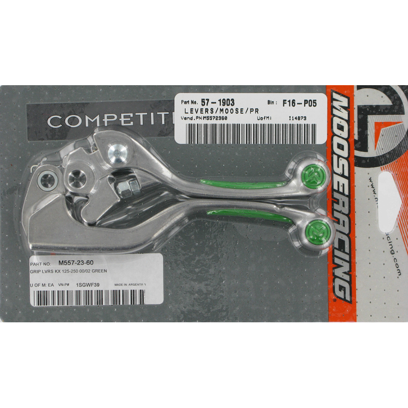 MOOSE RACING COMP LEVER SET KX/KXF/RM/RMZ GREEN M557-23-60