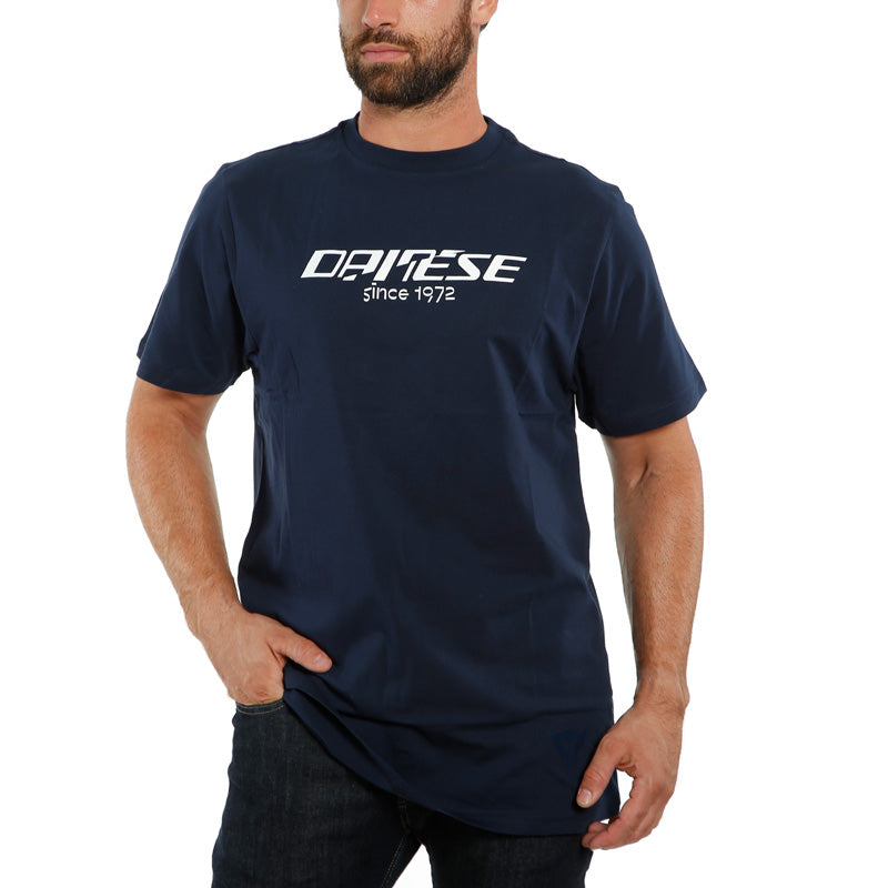 DAINESE PADDOCK LONG T-SHIRT BLACK-IRIS/WHITE 1896808-09D-S