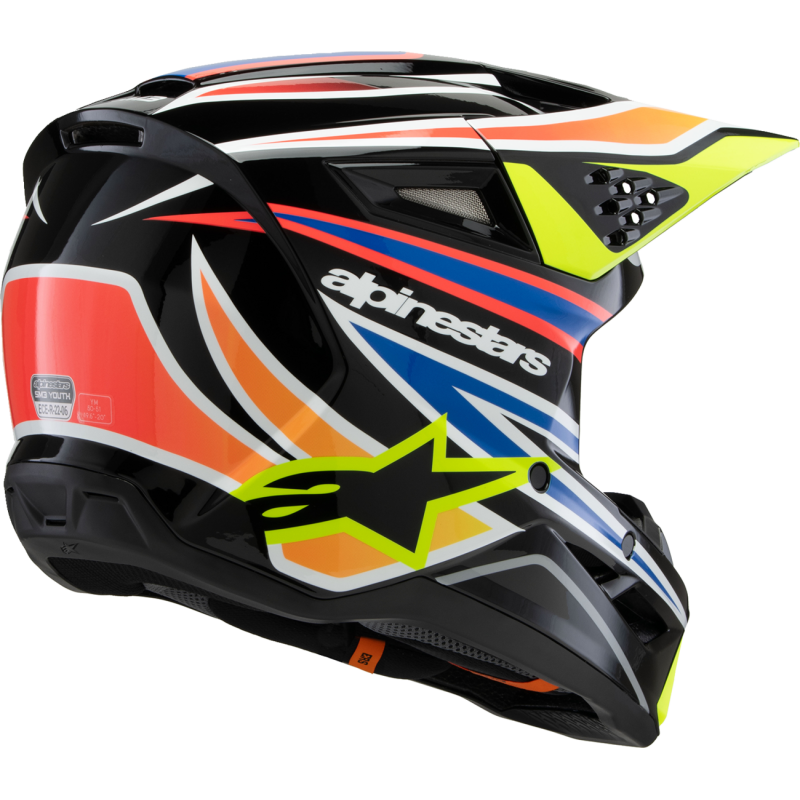 ALPINESTARS HELMET SM3 YTH WURX B/Y/BL/R S ECE06 8302125-1574-YS