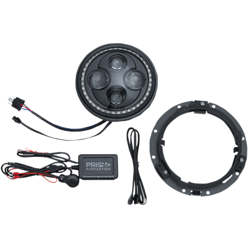 KURYAKYN HEADLIGHT PRISM +7" BLK PN 2478- KUR2478