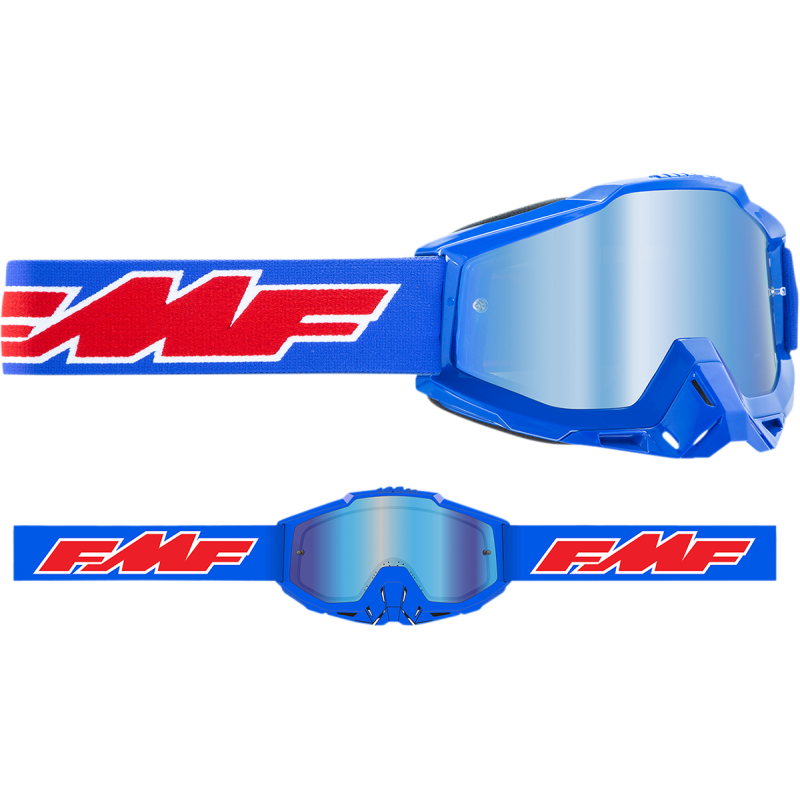 FMF FMF POWERBOMB GOGGLE ROCKET BLUE - MIRROR BLUE LENS F-50037-00002