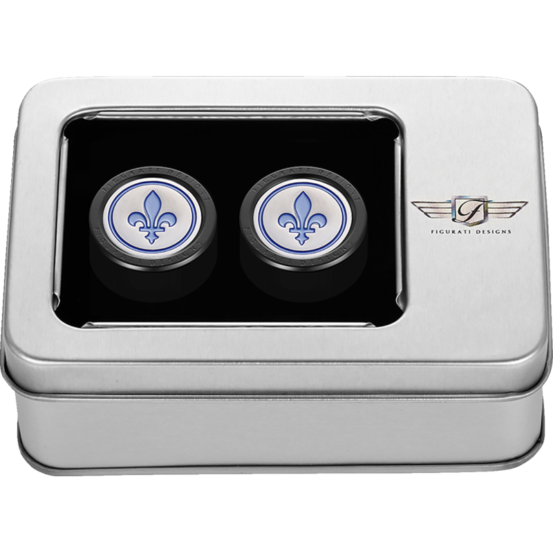 FIGURATI DESIGNS BLUE FLEUR-DE-LIS DOCKING COVERS BLACK 25X32MM FD05-25.2/32-BK