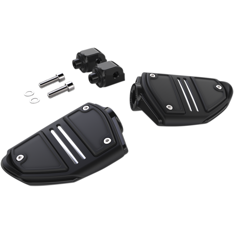 CIRO LLC TWIN RAIL FOOTPEGS W/ ADAPTERS FOR '18-UP SOFTAIL, BLACK 61426