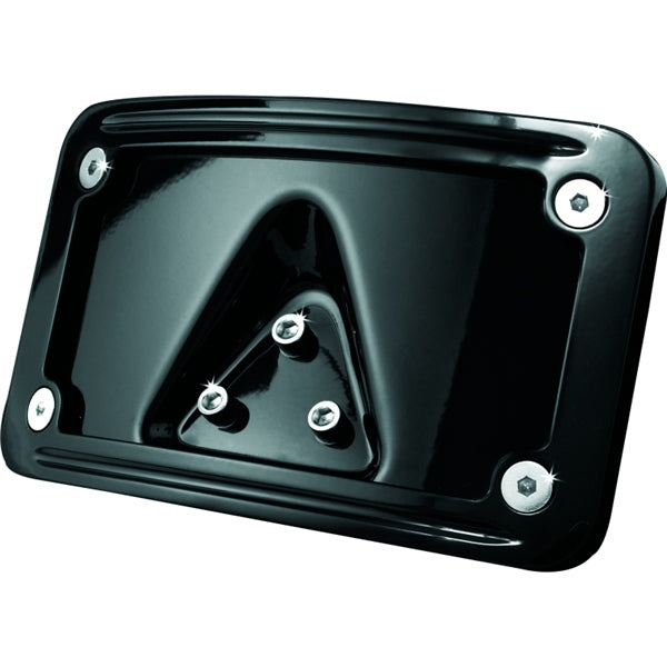 KURYAKYN LICENSE PLATE FRAME CURVED GLOSS BK 3148