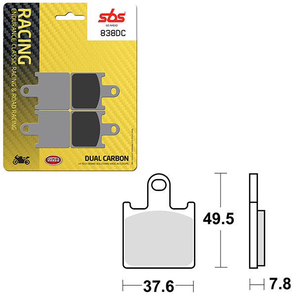 SBS DUAL CARBON FRONT FOR RACE USE ONLY BRAKE PAD  6290838100