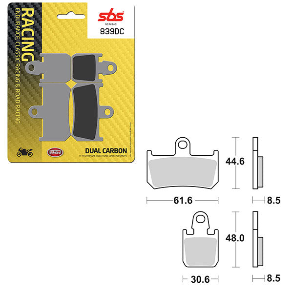 SBS DUAL CARBON FRONT FOR RACE USE ONLY BRAKE PAD  6290839100