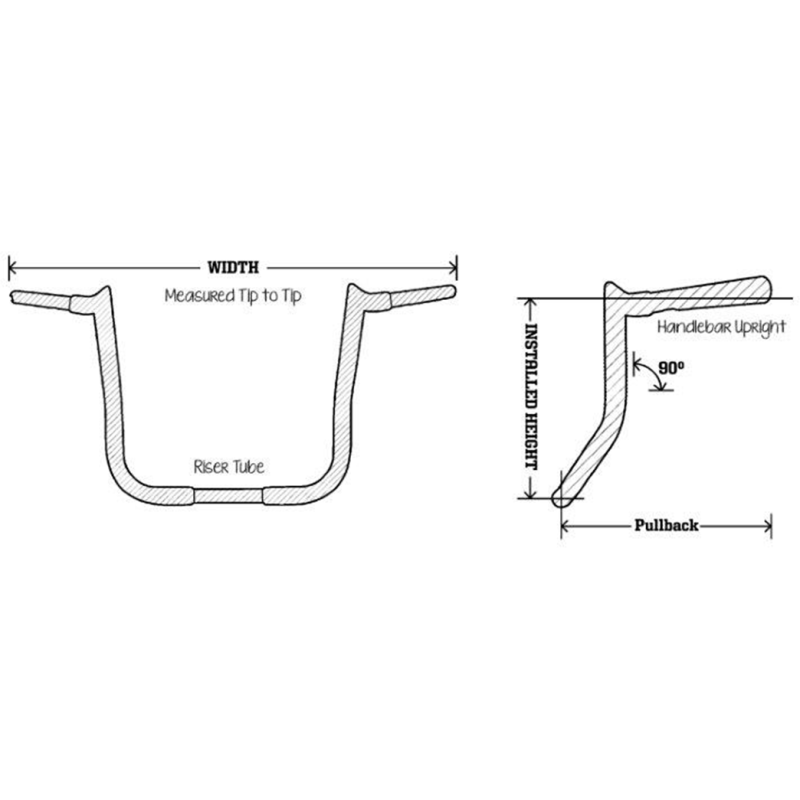 PAUL YAFFE BAGGER NATION HANDLEBAR MBB 12 96-18 FLHT CHR" MBB125-12 C-1