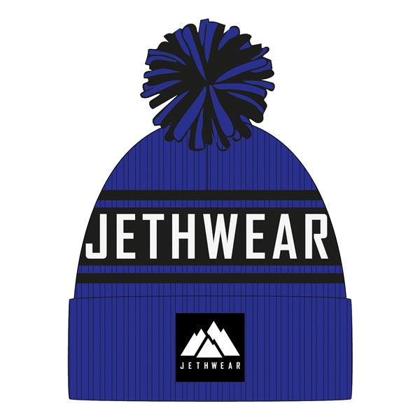 JETHWEAR BEANIE POMPOM BK/COB BL J2645-064