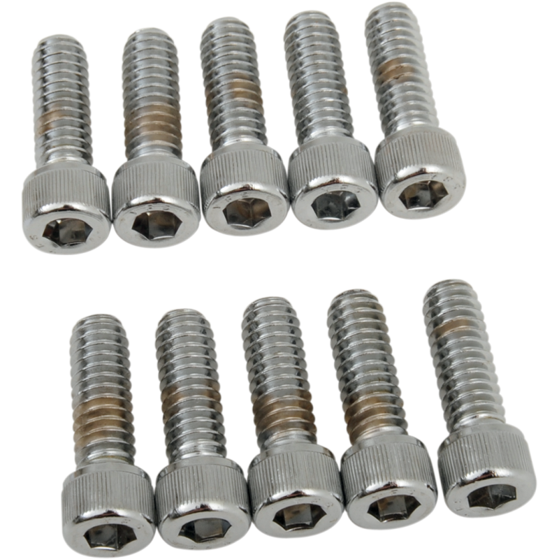 DRAG SPECIALTIES 1/4-20*3/4 ALLEN BOLTS(10)CY-CHROME MPB179