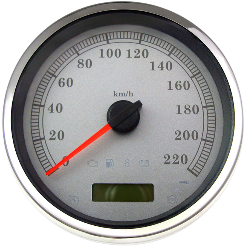 DRAG SPECIALTIES SPEEDOMETER SLVR KPH 5" 83105S