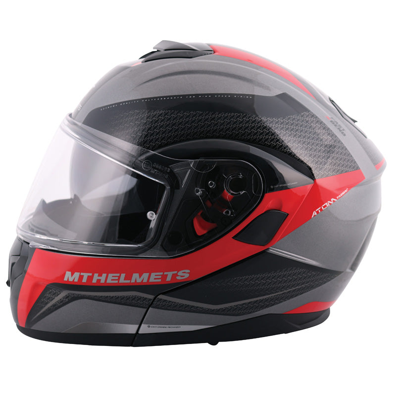 MT HELMETS ATOM SV TARMAC GL BK/RD/GR LG IT-025-106